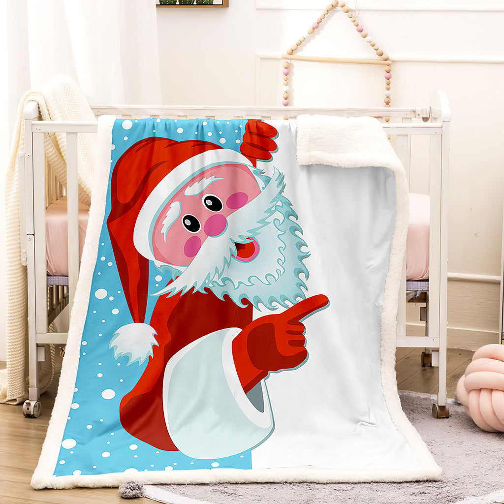 3D Christmas Desgin Sherpa Fleece Warm Blankets