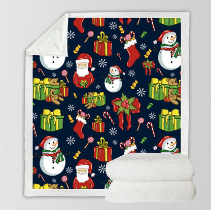 Merry Christmas Santa Claus Lovely Fleece Blanket