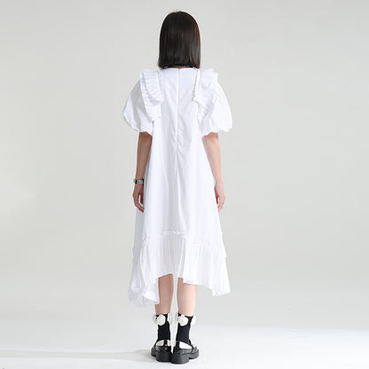 Lovely Women Irregular White Midi Dresses