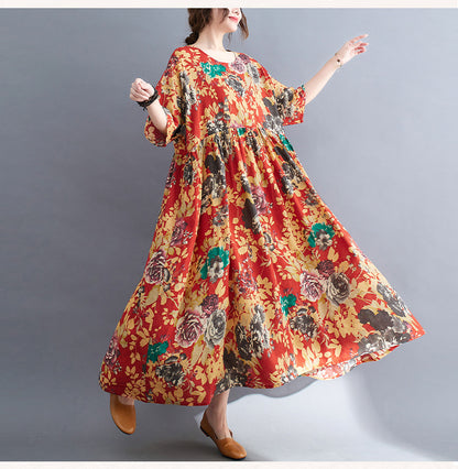 Vintage Linen Summer Long Dresses