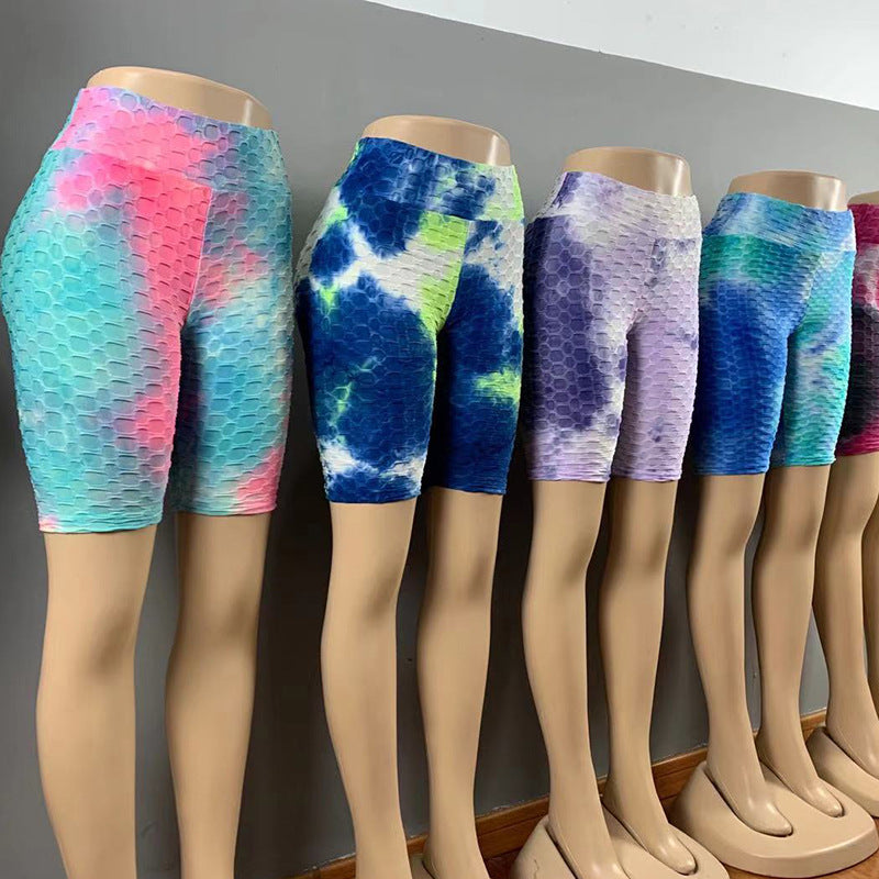 Women Dyed Sports Yoga Five Cents Pants