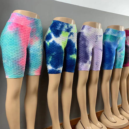 Women Dyed Sports Yoga Five Cents Pants