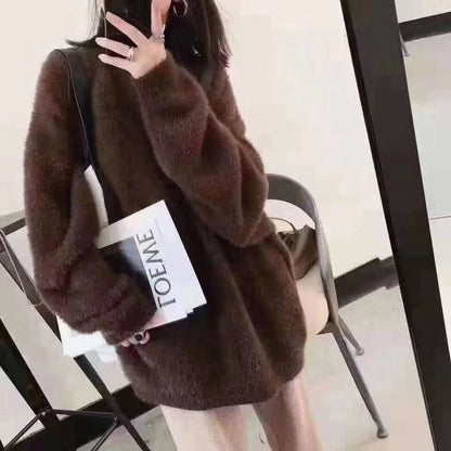 Thick Velvet Warm Knitting Sweaters Tops for Women