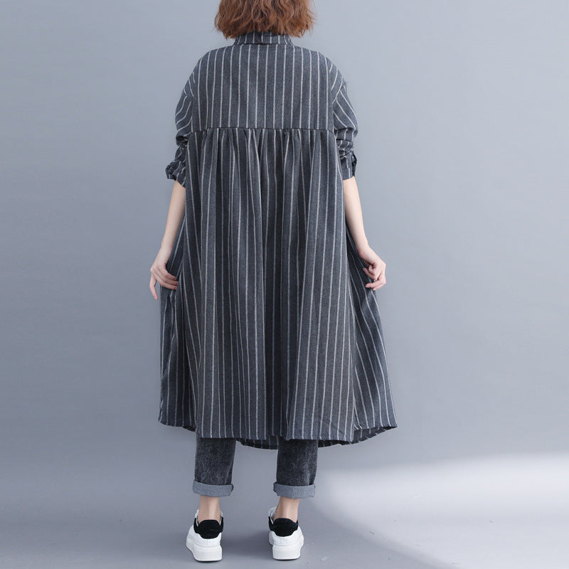 Linen Women Plus Sizes Long Shirts