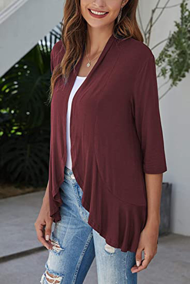 Casual 3/4 Sleeves Cardigan Tops for Women