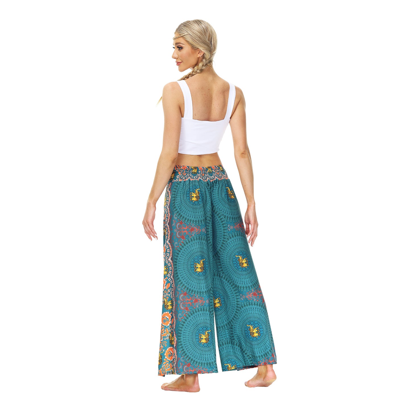 Casual Floral Print Women Yoga Loose Pants