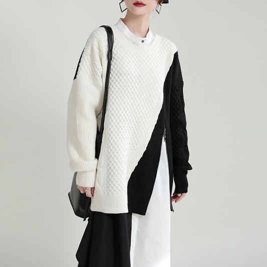 Designed Women Zipper Knitted Winter Sweaters