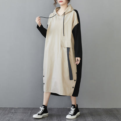 Women Plus Sizes Fall Long Sleeves Hoodies Dresses
