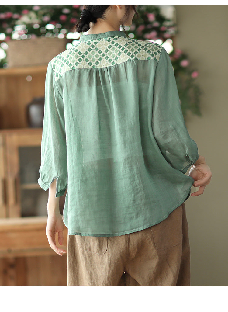 Vintage Flowers Classy Women Long Sleeves Shirts