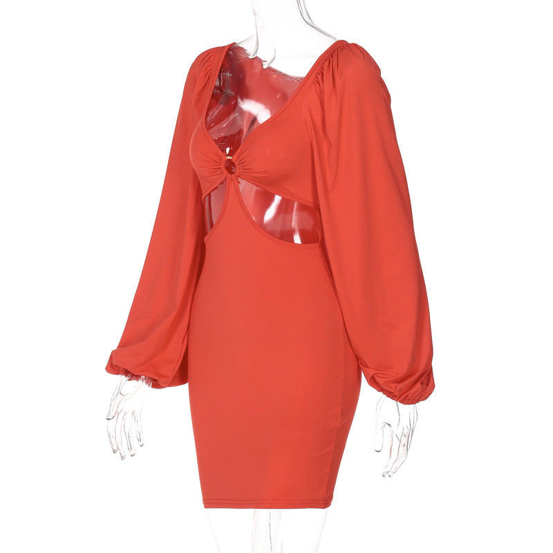 Sexy Lantern Sleeves Summer Short Dresses