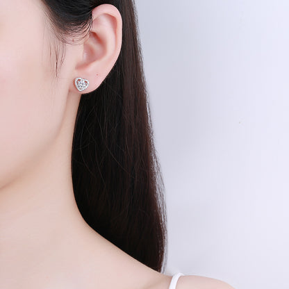 Fashion Sterling Sliver Sweetheart Earrings Stud