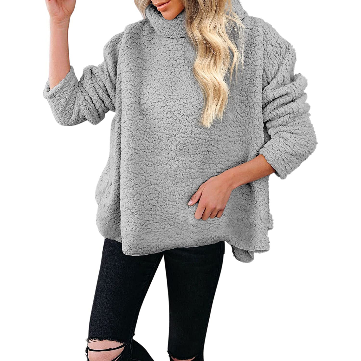 Women Warm Turtleneck Woolen Plus Sizes Winter Sweaters