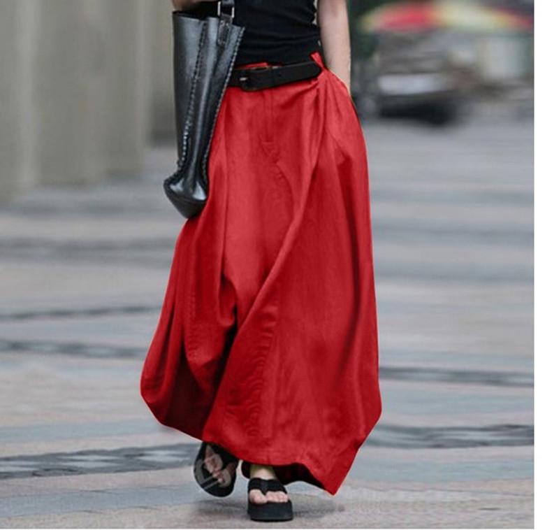 New Elastic Waist Women Plus Size Skirts-STYLEGOING