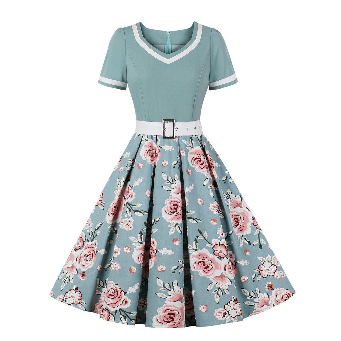 Retro Floral Print Ball Dresses
