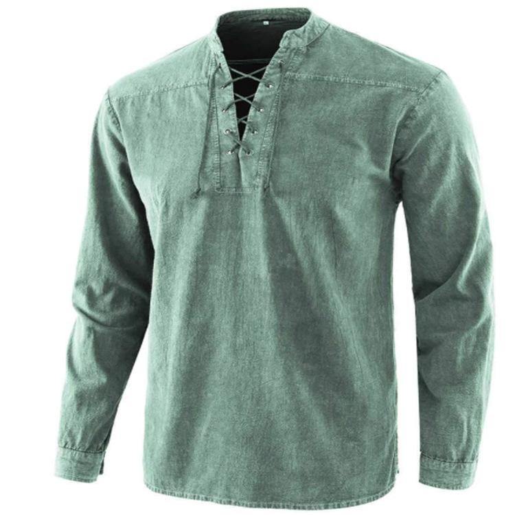 Vintage Men Casual Long Sleeves Shirts-STYLEGOING