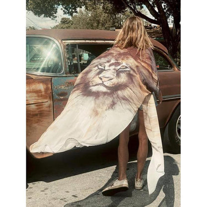 New Women Lion Print Cover Ups-STYLEGOING