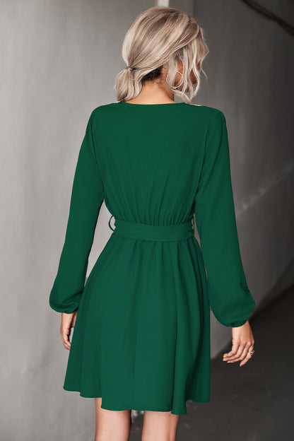 Fashion V Neck Long Sleeves Mini Dresses