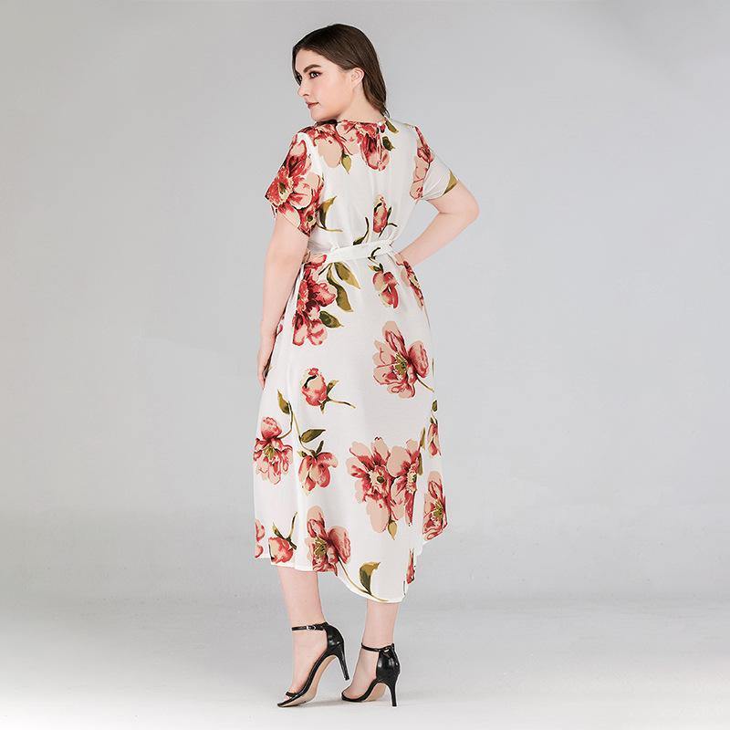Plus Sizes Short Sleeves Long Dresses-STYLEGOING