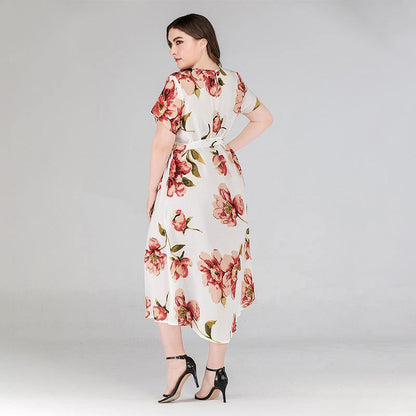 Plus Sizes Short Sleeves Long Dresses-STYLEGOING