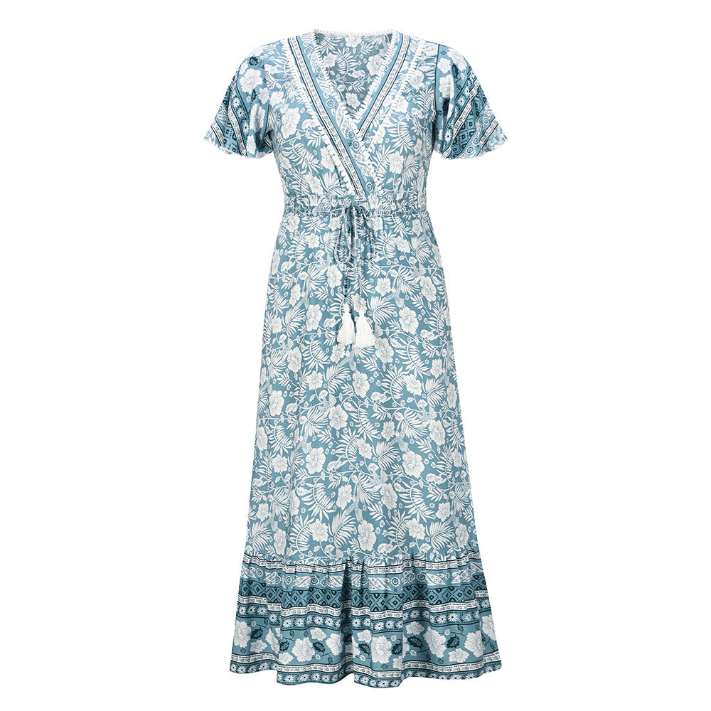 Vintage Cotton Summer Beach Long Dresses