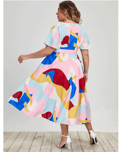 Summer Short Sleeves Plus Sizes Dresses