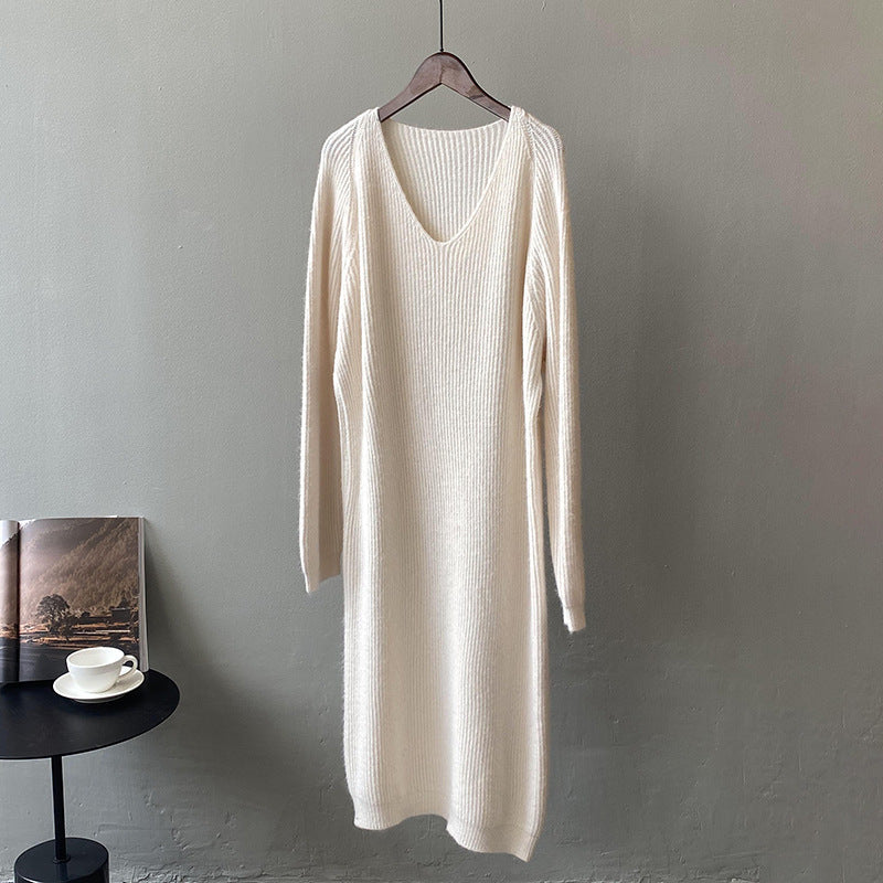Casual Knitted Knee Dresses for Women