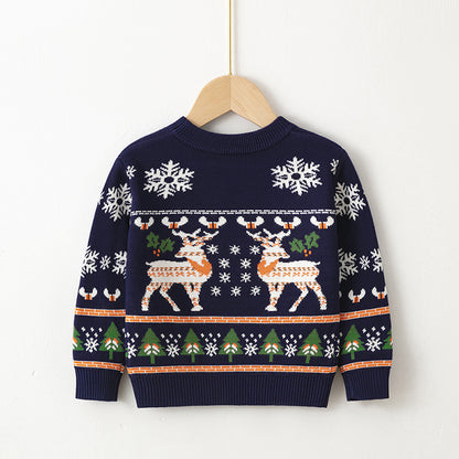 Merry Christmas Knitting Kids Sweaters