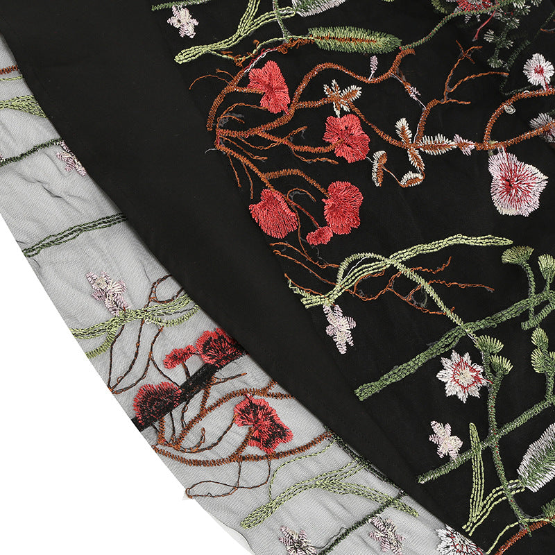 Vintage Sleeveless Embroidery Dresses