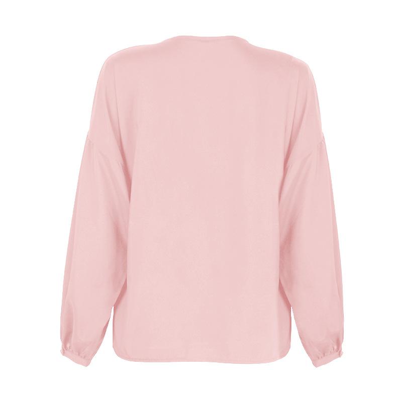 Simple Style V Neck Long Sleeves Leisure Shirts-STYLEGOING