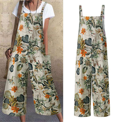 Leisure Summer Linen Plus Sizes Jumpsuits-STYLEGOING
