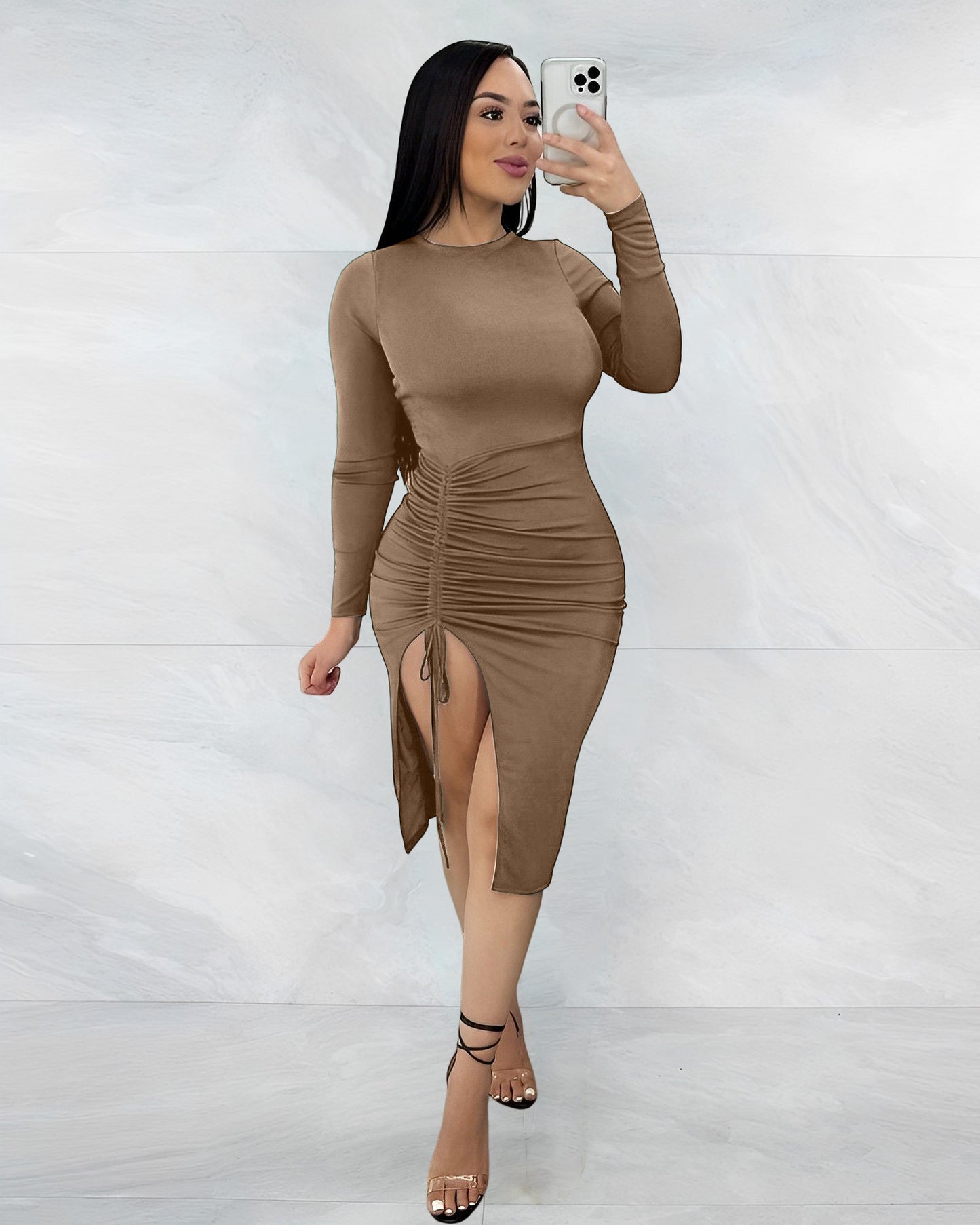 Sexy Drawstring Design Sheath Dresses for Women