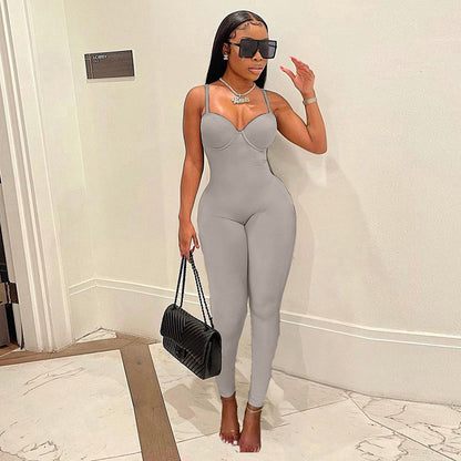 Sexy High Waist Casual Women Sports Jumpsuits