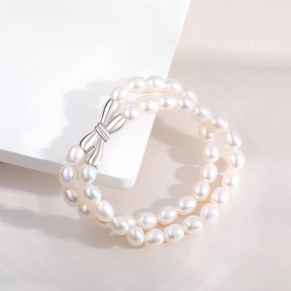 Fashion Butterfly Design Sterling Silver Pearl Bracelets