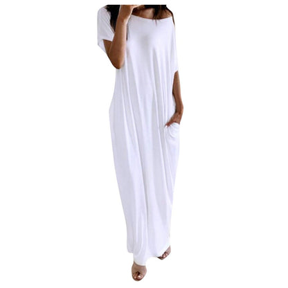 Casual Short Sleves Long Cozy Dresses-STYLEGOING