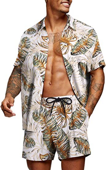 Leisure Summer Men's Short Sleeves Shirts and Shorts