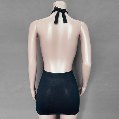 Holiday Sheath Halter Knitting Dresses-STYLEGOING