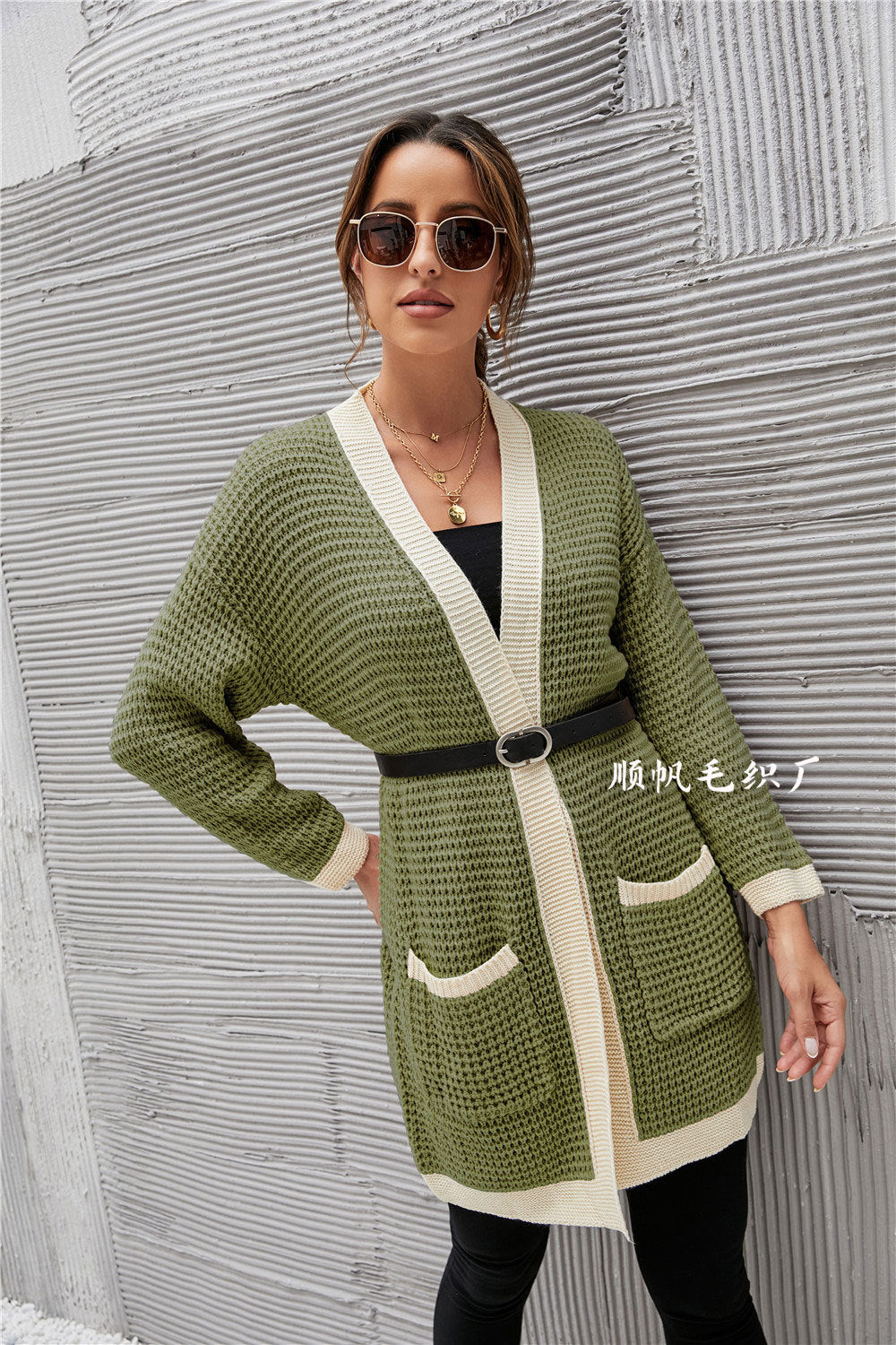 Casual Knitting Long Sleeves Women Overcoat