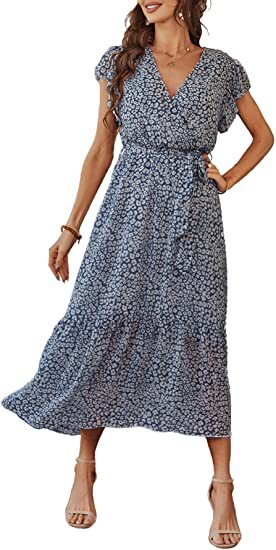 Summer Women Puff Sleeves Long Sleeves Dresses