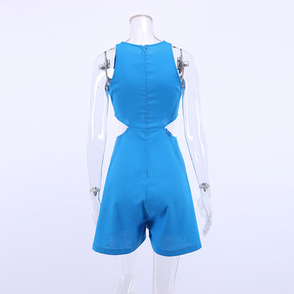 Sexy Summer Halter Waist Baring Short Rompers