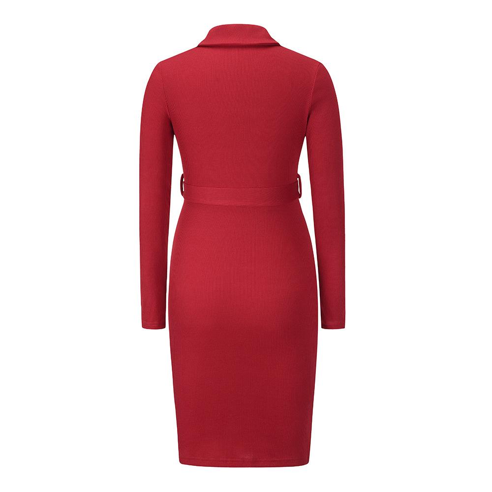Women Knitting Pullover Bodycon Dresses-STYLEGOING