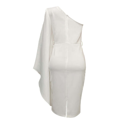 One Shoulder High Waist Plus Sizes Sexy Women Dresses-STYLEGOING