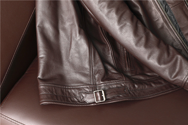 Brown Cowhide Leather Business Jackets for Men