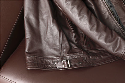 Brown Cowhide Leather Business Jackets for Men