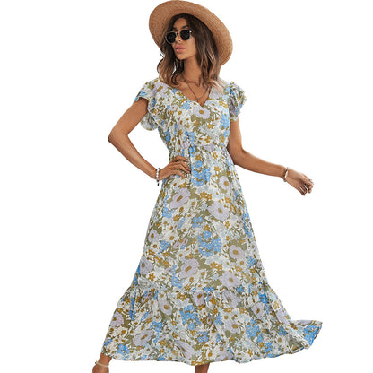 Casual Summer Daily Short Sleeves Sun Dresses