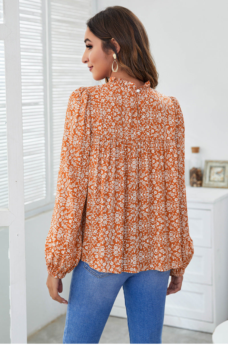 Casual Long Sleeves Spring Top Blouses for Women
