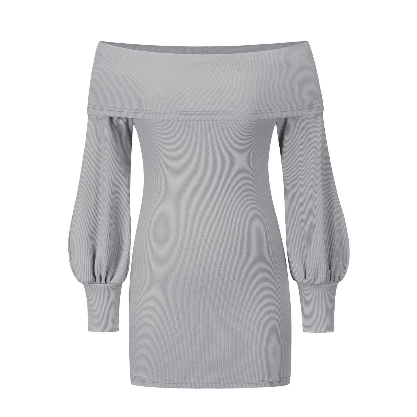 Sexy Women Knitting Bodycon Off The Shoulder Dresses-STYLEGOING
