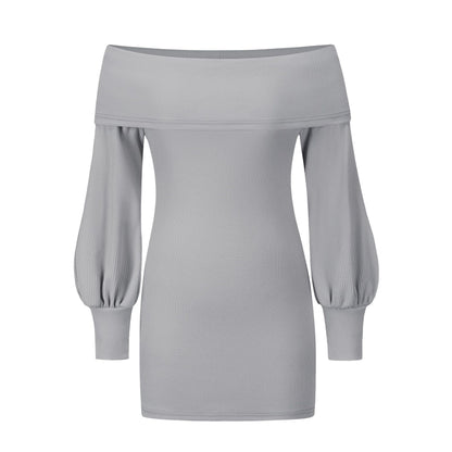 Sexy Women Knitting Bodycon Off The Shoulder Dresses-STYLEGOING