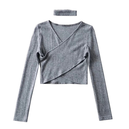 Sexy Designed Knitting Tops and High Waist Trumpet Pants
