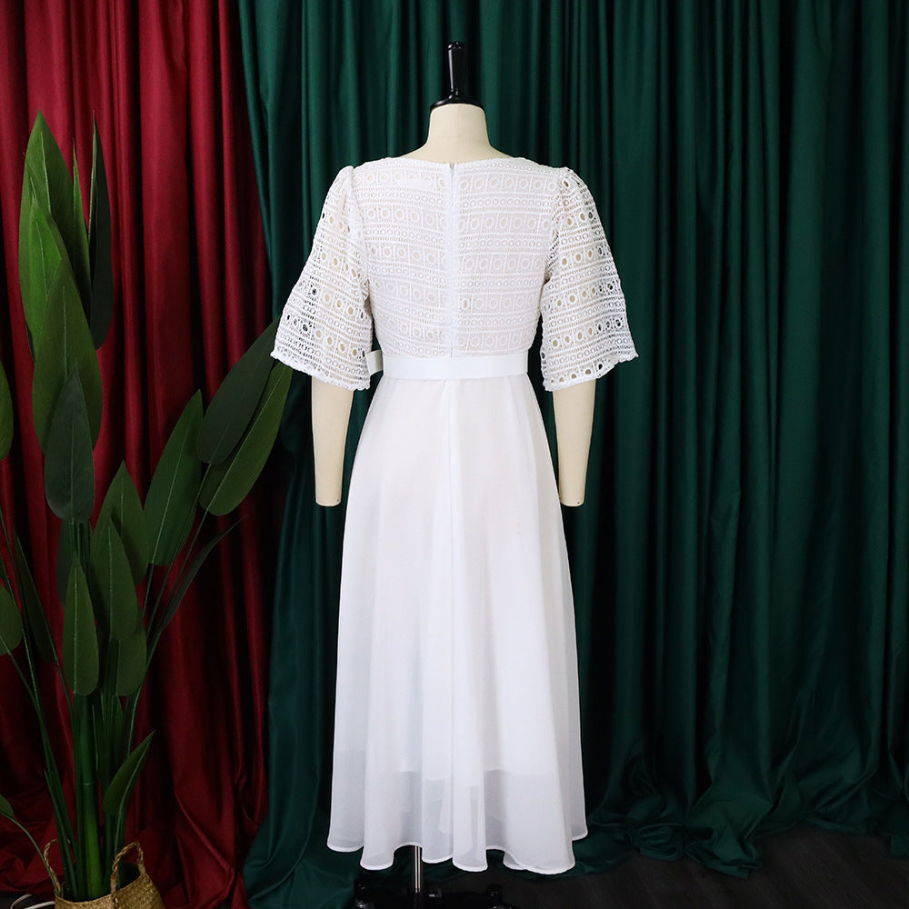 Elegant Chiffon Women Dresses with Belt