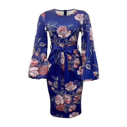Round Neck Plus Sizes Office Lady Dresses